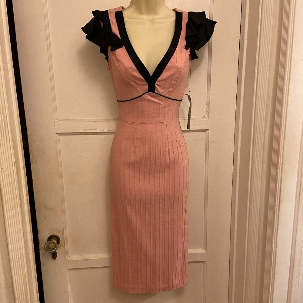 Stop Staring Pink with Black Detail Bombshell Dress